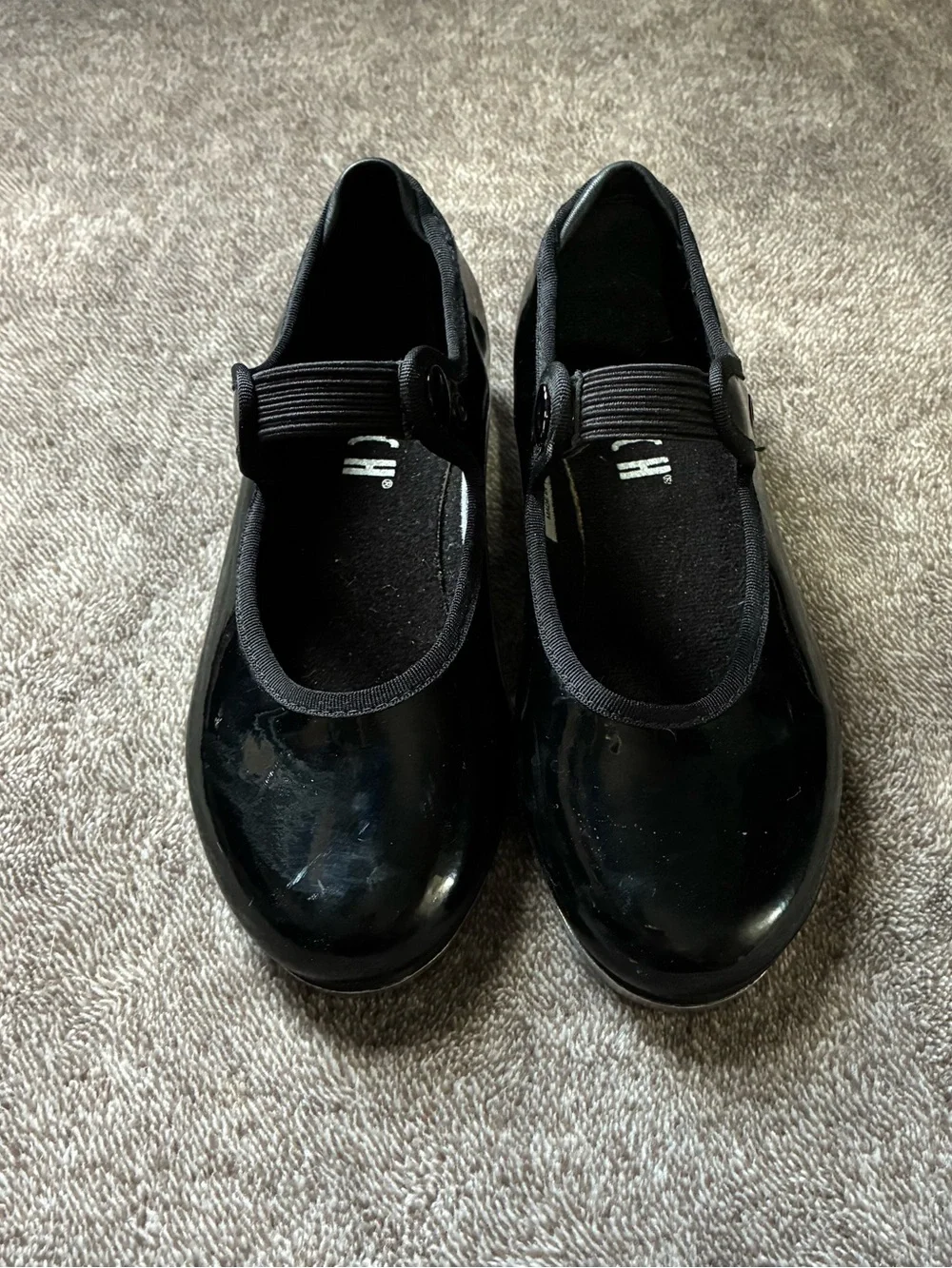Bloch Annie Merry Jane Black Tap Shoes Techno Tap Plates Little Girl 11 Patent